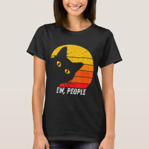 Camiseta Gente desagradable gato retro divertido introverti