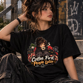 Camiseta Gente Después del Café Primero Personas Divertidas
