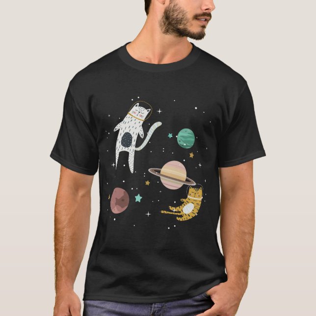 Camiseta Gente espacial y planeta (Anverso)