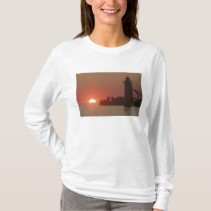 Camiseta Gente faro puesta de sol silueta en el sur