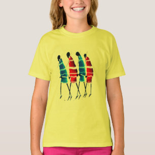 Camiseta Gente feliz guerreros masái paseando arte impreso