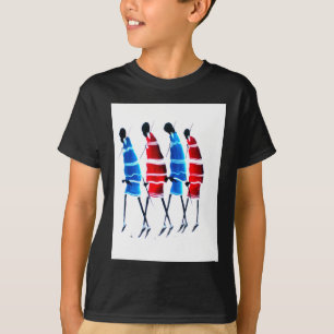 Camiseta Gente feliz guerreros masái paseando arte impreso