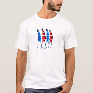 Camiseta Gente feliz guerreros masái paseando arte impreso