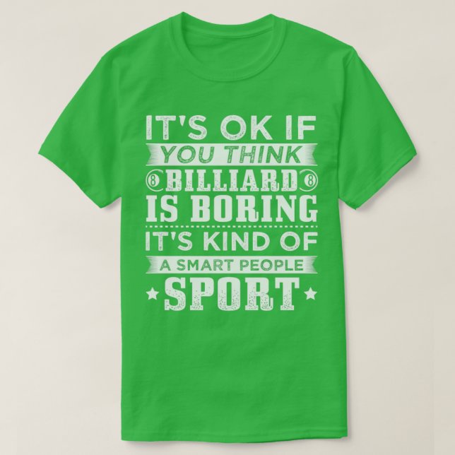 Camiseta Gente inteligente de Billiard divertida (Diseño del anverso)