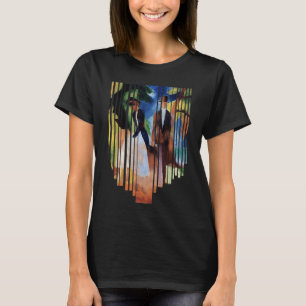 Camiseta Gente junto a un lago azul Pintura Ilustración Ago