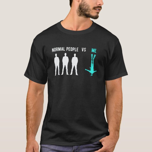 Camiseta Gente Normal Increíble Vs Yo  Buceador Buceo Libre (Anverso)