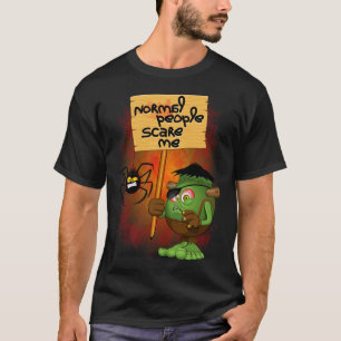 Camiseta 'Gente normal me asusta' Humorístico Frankenstein