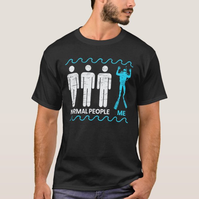 Camiseta Gente Normal Yo Buceo Aquaholic Acuático (Anverso)