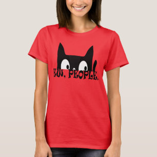 Camiseta Gente nueva divertida mujer de gato negro