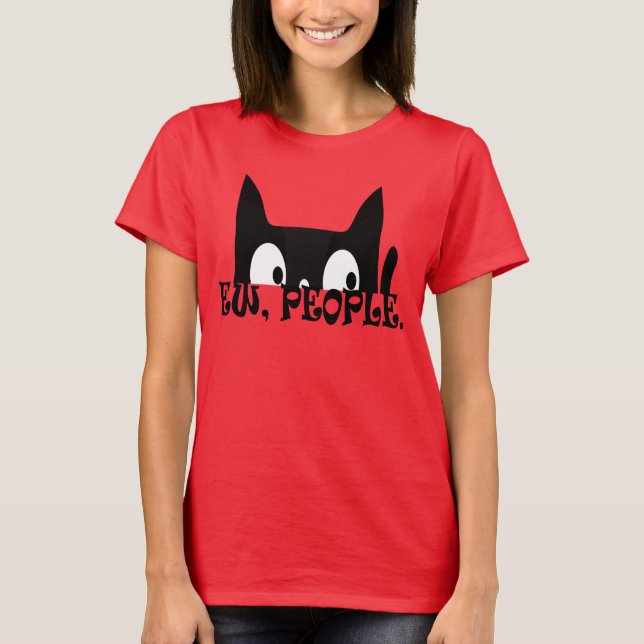 Camiseta Gente nueva divertida mujer de gato negro (Anverso)