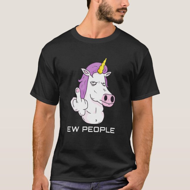Camiseta Gente nueva divertida - Unicornio sarcástico (Anverso)