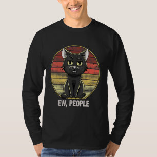 Camiseta Gente nueva Gato negro vintage chicas graciosos