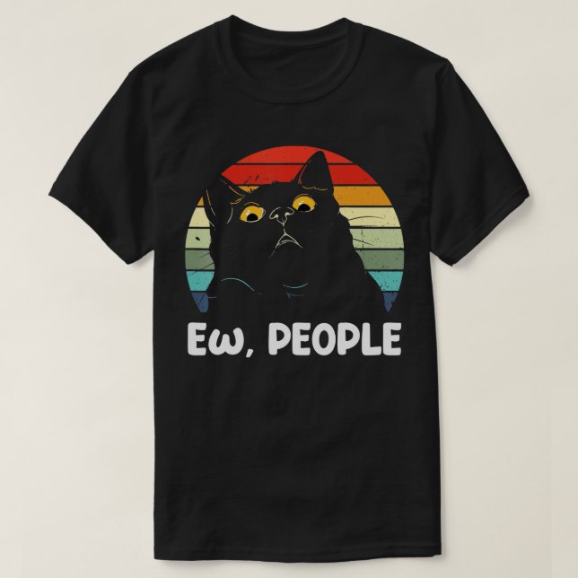 Camiseta Gente nueva y divertida amante del gato negro para (Diseño del anverso)