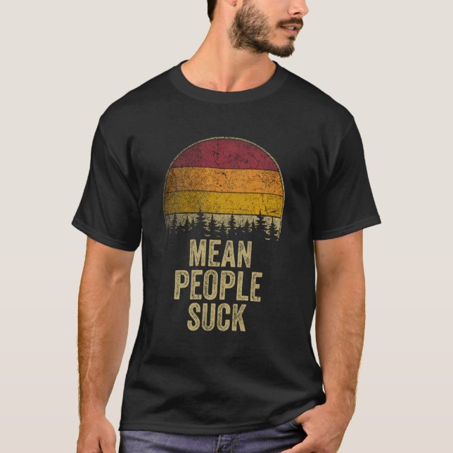 Camiseta Gente promedio se burla del estilo retro diciendo  (Anverso)