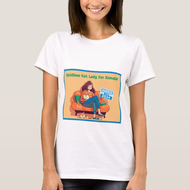 Camiseta Gente sin hijos para Harris/Walz (Anverso)