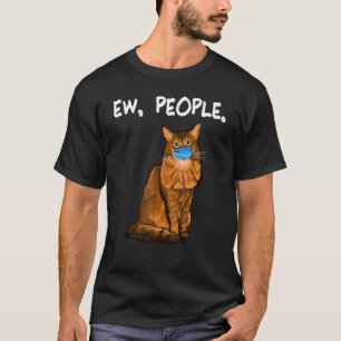 Camiseta Gente somalí Ew Gato divertido que lleva máscara f