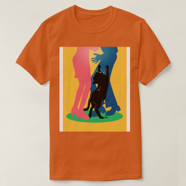 Camiseta Gente y gato (Diseño del anverso)