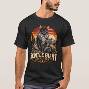Camiseta Gentle Giant Maine Coon Retro Atardecer Montañoso