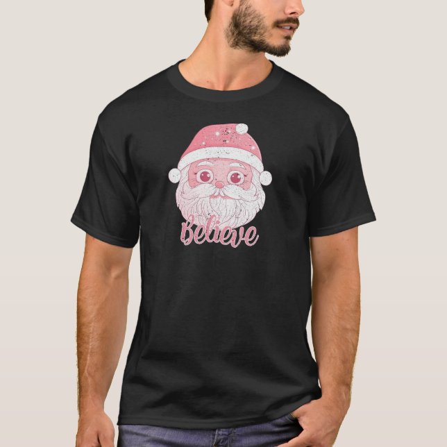 Camiseta Gentle Snowman rosa para vacaciones (Anverso)