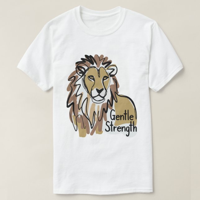 Camiseta gentle strength lion (Diseño del anverso)