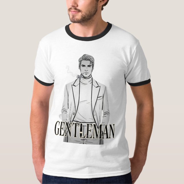 Camiseta Gentleman Pipe Portrait (Anverso)
