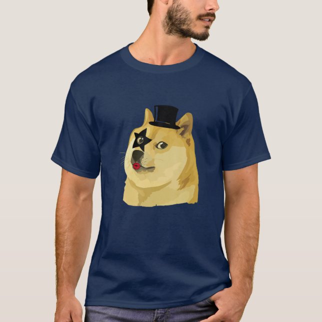 Camiseta Gentleman Rock Rockin Dog - Hosted Dogecoin (Anverso)