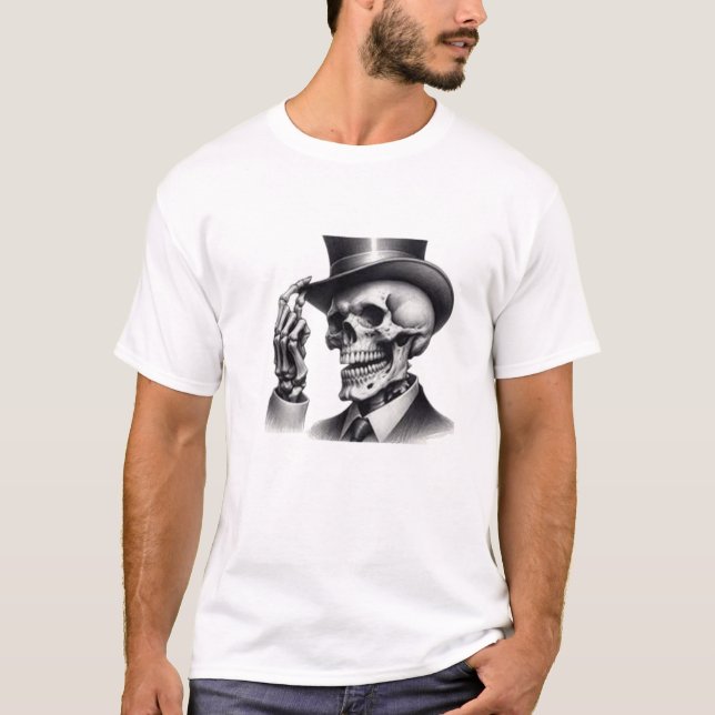 Camiseta "Gentleman Skeleton Tee" 💀 🎩 (Anverso)