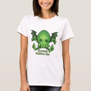 Camiseta Genuflexión linda de Cthulhu Chibi antes de mí