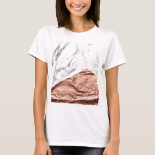 Camiseta Geo color de rosa del mármol del efecto metalizad