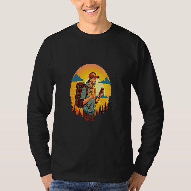 Camiseta Geocache Mountain Hiking Trip Geocaching Dad In Su (Anverso)