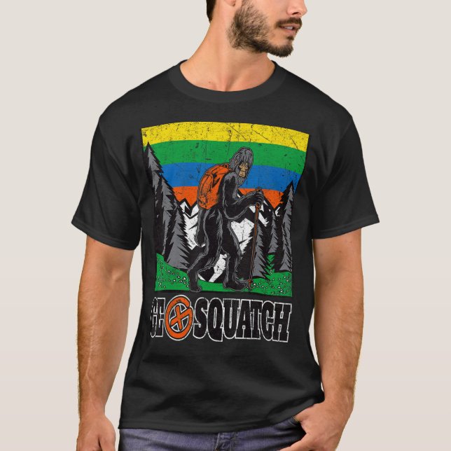 Camiseta Geocache Shirt Sasquatch Bigfoot Senderismo exteri (Anverso)