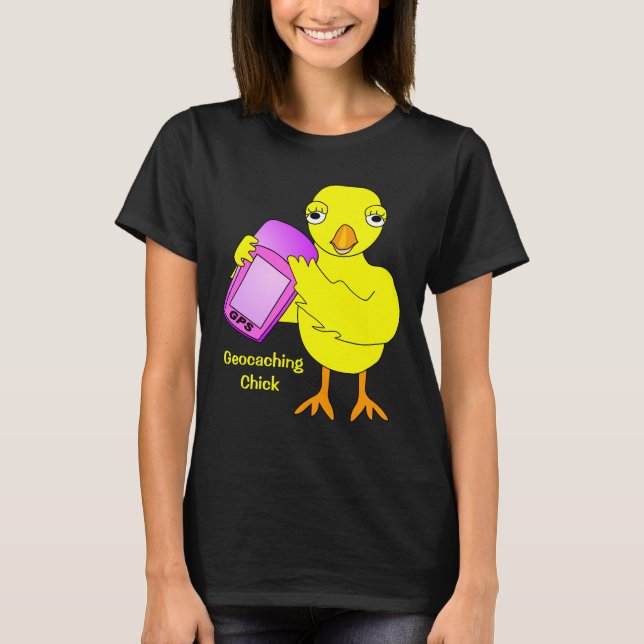 Camiseta Geocaching Chick Text (Anverso)