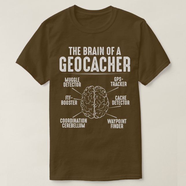 Camiseta Geocaching Geocacher Brain (Diseño del anverso)