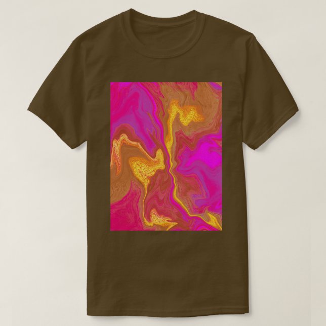 Camiseta Geode marrón rosa acuarela Marble Diseño clasifica (Diseño del anverso)