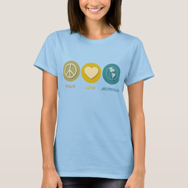 Camiseta Geofísica de Peace Love (Anverso)