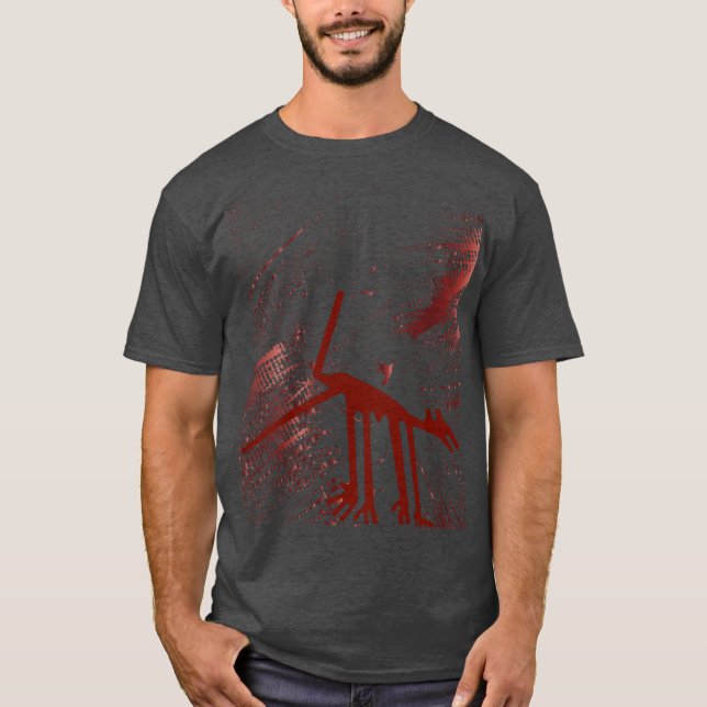 Camiseta Geoglífico de animales rojos (Anverso)