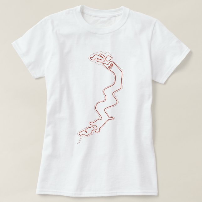 Camiseta Geoglíficos rojos Nazca Lines Dragón de Alienígena (Diseño del anverso)
