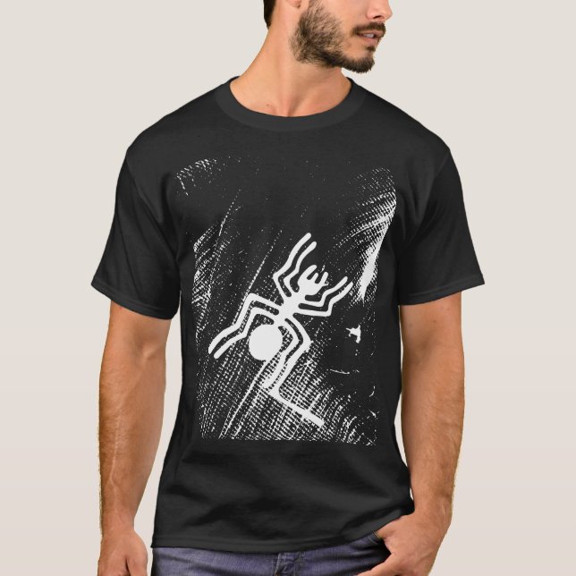 Camiseta Geoglifos de Líneas de Nazca - Antigua araña blanc (Anverso)