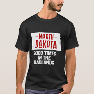 Camiseta Geografía de North Dakota Badlands State Retro USA