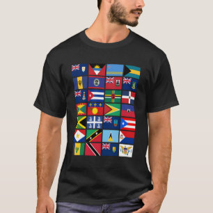 Camiseta Geografía del Orgullo de las Banderas del Caribe