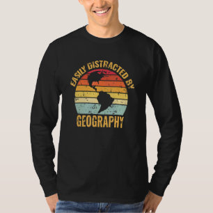 Camiseta Geografía Profesora Retro Vintage Geográgrafo Mund