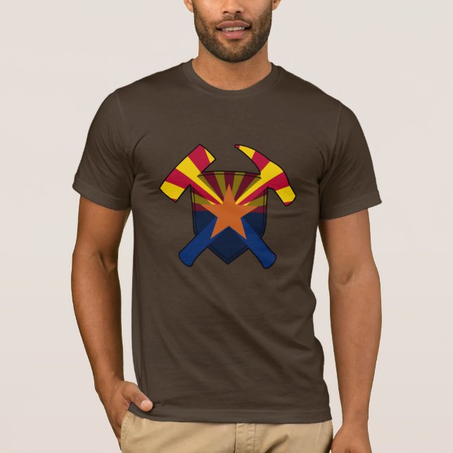 Camiseta Geología de Arizona: martillo de roca y escudo (Anverso)