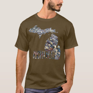 Camiseta Geología de MI del estado de Michigan Rock Beach L