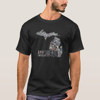 Camiseta Geología de MI del estado de Michigan Rock Beach L