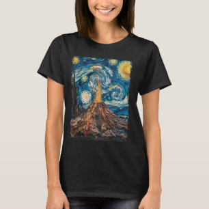 Camiseta Geología del Volcán Magma Lava Starry Night Pintur