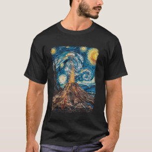 Camiseta Geología del Volcán Magma Lava Starry Night Pintur