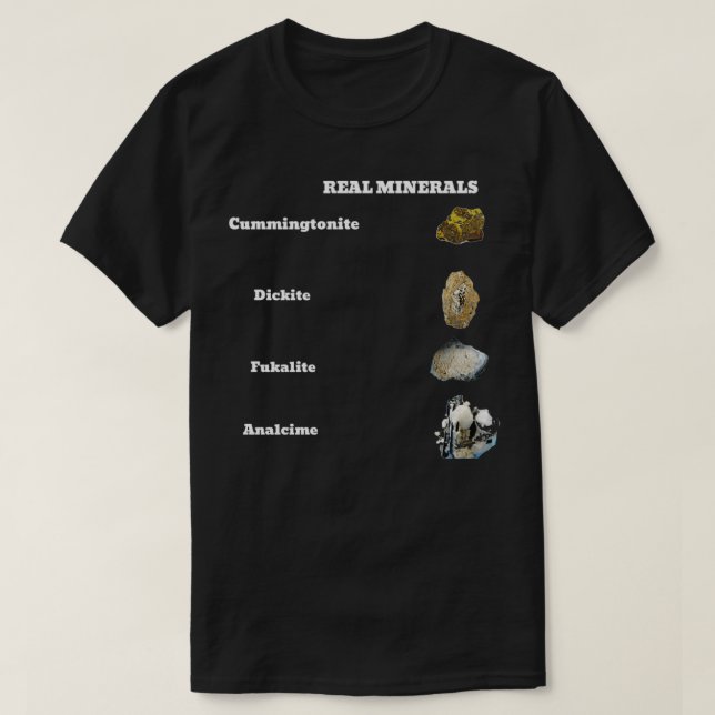 Camiseta Geología divertida de los minerales reales (Diseño del anverso)