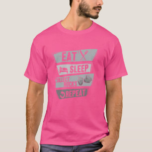 Camiseta Geología Graciosa Comer Dormir Recolectar Rocas Re