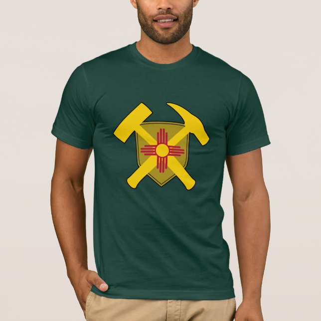 Camiseta Geólogo de Nuevo México - Martillo de roca y Escud (Anverso)