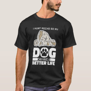 Camiseta Geólogo perro recolectando caza de rock geológico